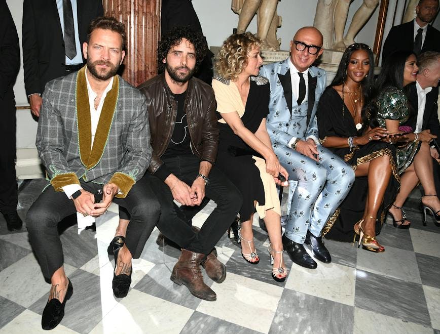 arts culture and entertainment fashion celebrities art front row influencer cruise collection gucci alessandro michele - fashion designer rome clothing apparel person human footwear shoe jacket coat