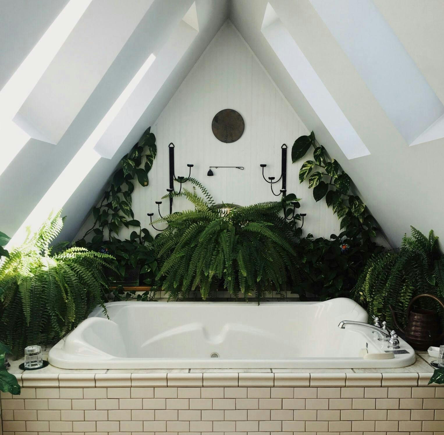housing building attic loft indoors interior design tub