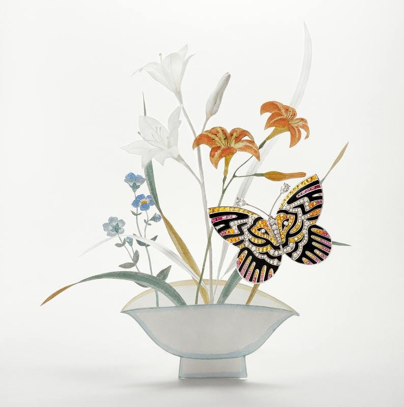 graphics art ikebana vase pottery jar plant floral design porcelain