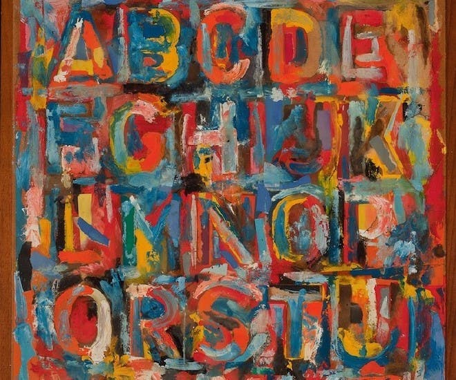 painting art modern art alphabet text