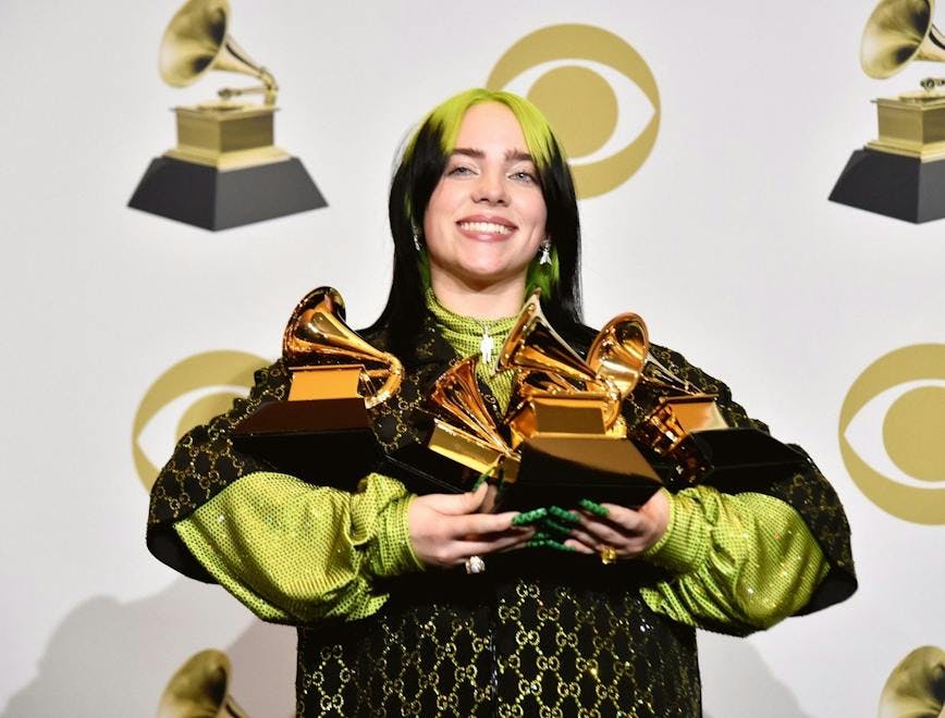 Billie Eilish at the 2020 Grammy Awards