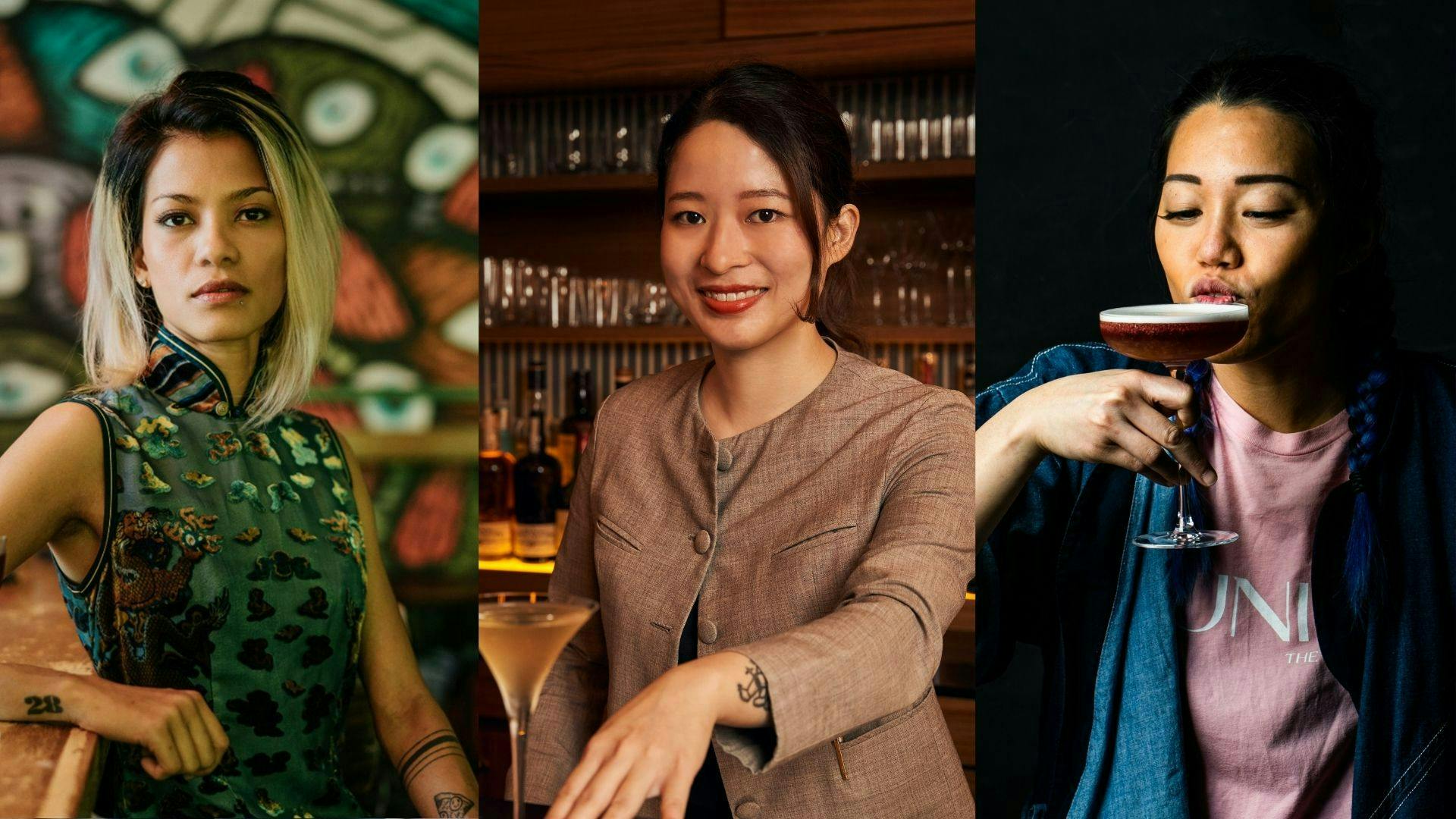Desiree Jane of Sago House (Photographed by Joel Lim), Leow Yinying of Live Twice, and Hazel Long of Junior The Pocket Bar