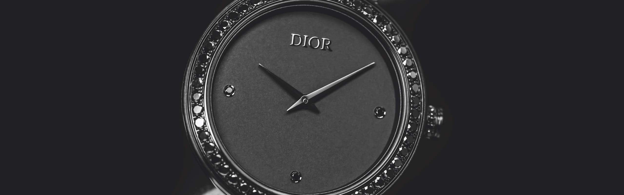 Dior La De de Dior timepiece in black with diamonds