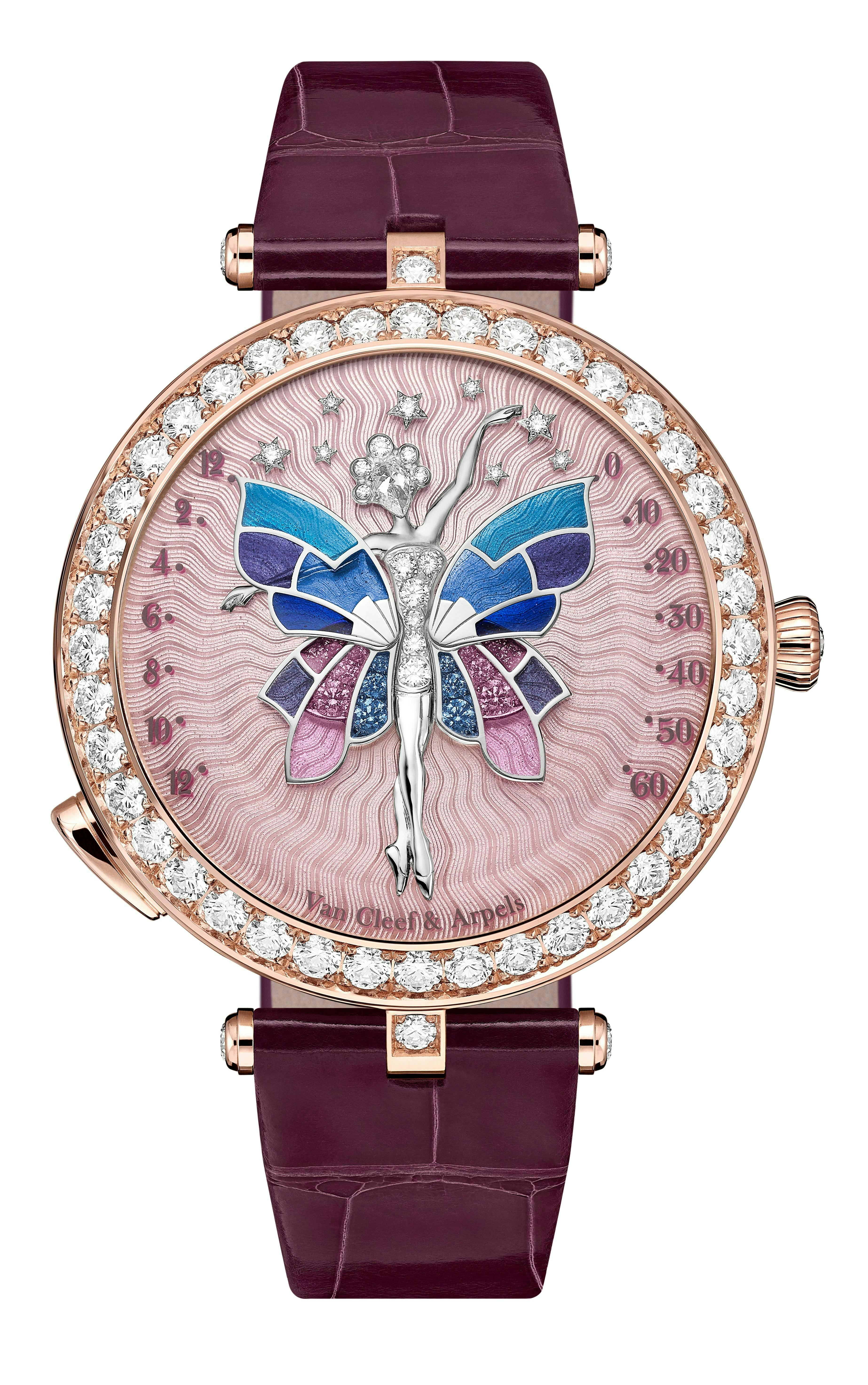 Lady Arpels Ballerine Enchantée Rose Gold watch in rose gold with diamonds