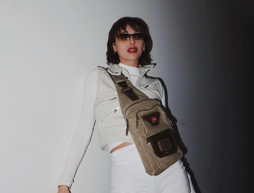 clothing shorts sleeve bag vest accessories handbag person