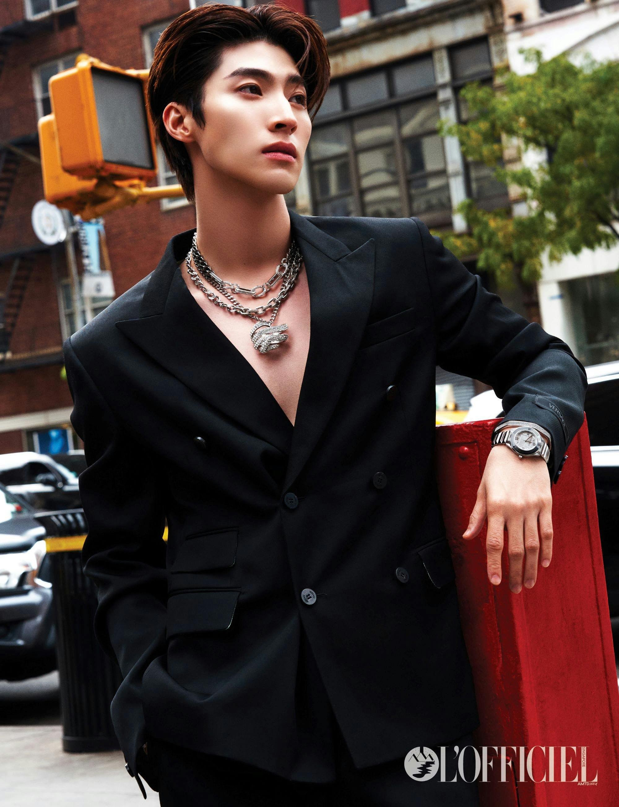 formal wear blazer coat suit accessories necklace adult male man person