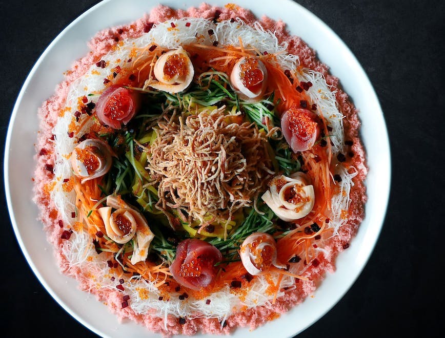 food food presentation noodle pasta vermicelli plate dish meal platter