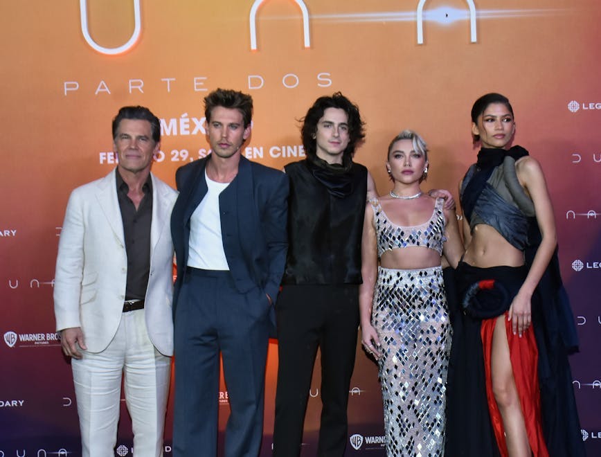 photocall attends international celebrities international star showbiz film entertainment dune part two celebrity stars american stars dune photocall posses arrivals premiere mexico city fashion adult female person woman necklace male man glove