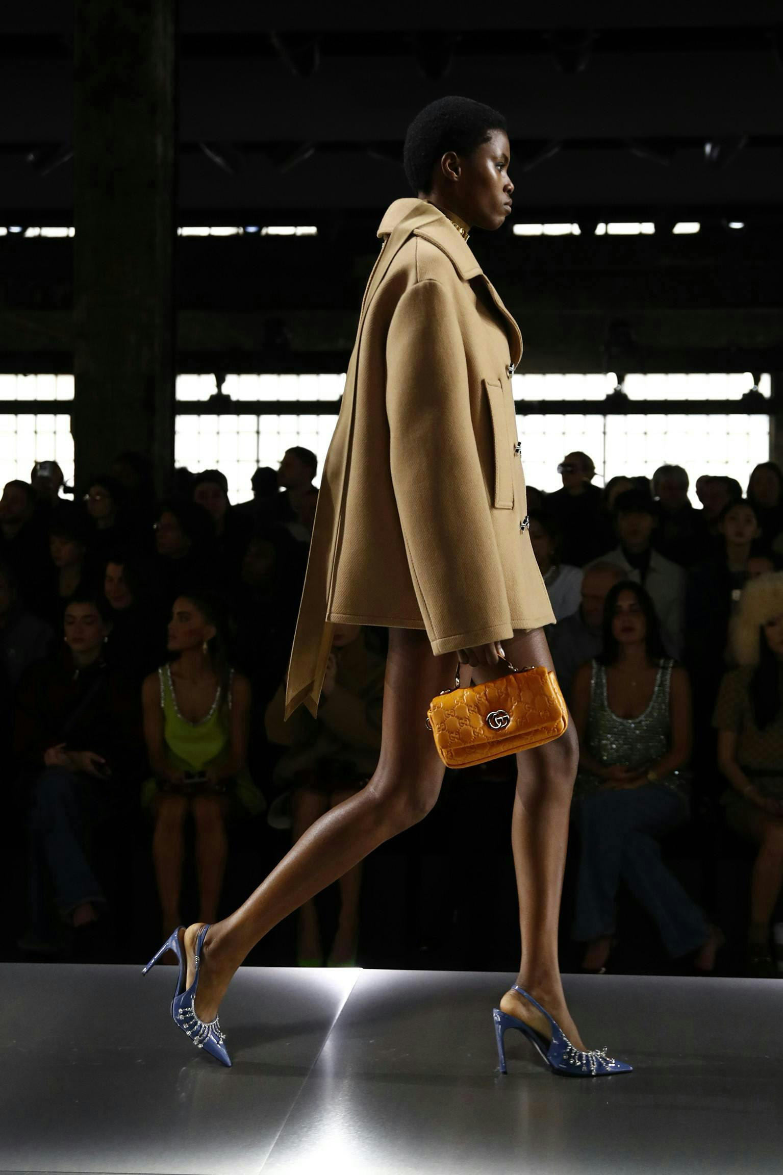 fashion shoe bag handbag adult female person woman coat high heel