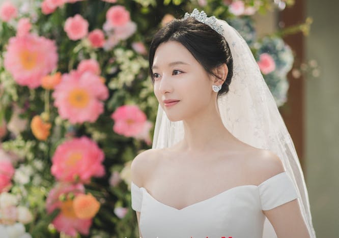 clothing dress formal wear gown wedding wedding gown bridal veil flower flower bouquet rose